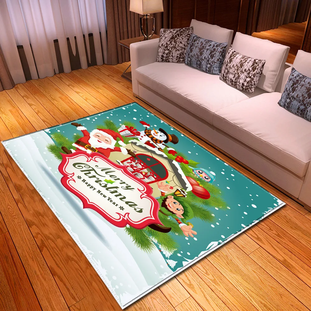 

Living Room Carpet Christmas Pattern Children Rug Kids Room Decoration Large Carpet Home Hallway Bedroom Bedside Mat