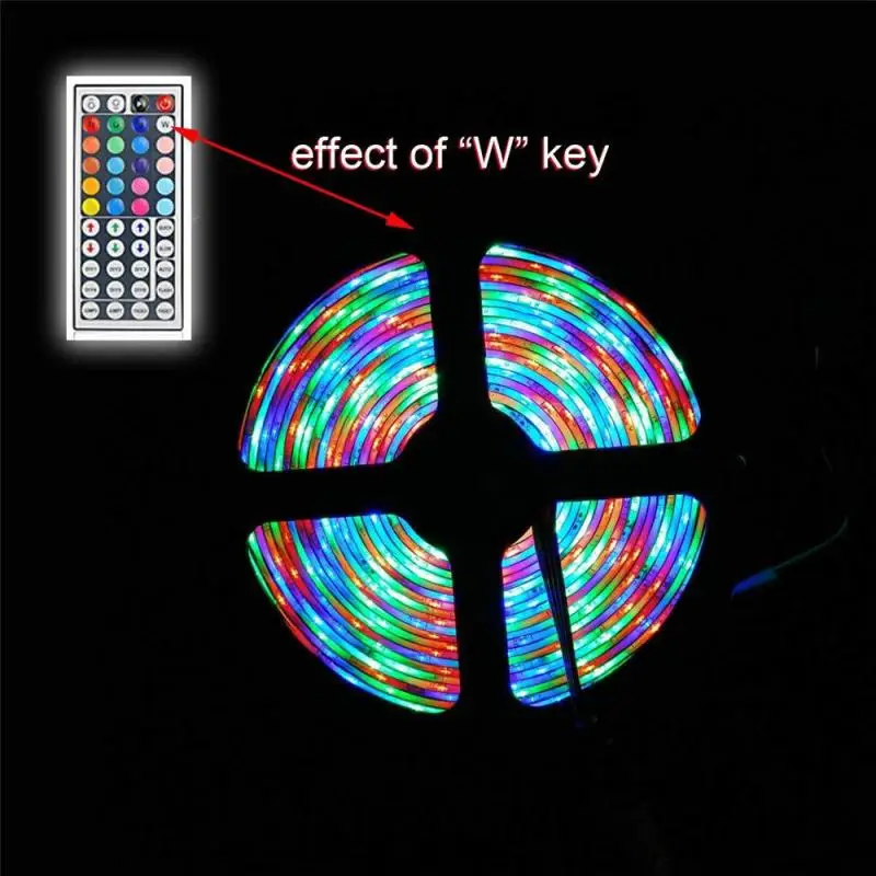 

Feet RGB Non-Waterproof LED Strip Light SMD 44 Key Remote 12V DC Power Kit 3528 Remote Control TV Desktop Screen BackLight Tape