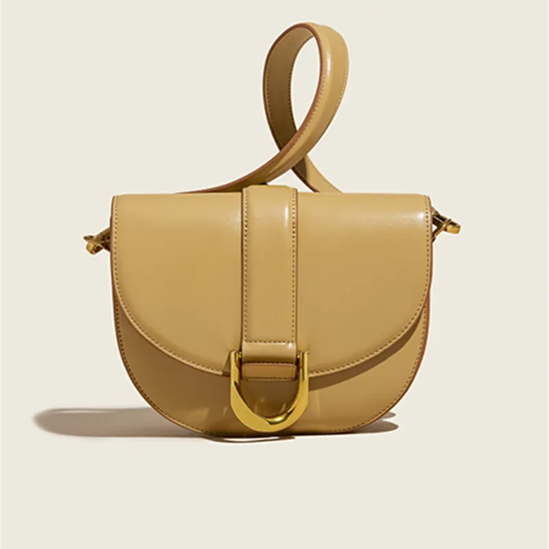 

Hong Kong small ck Ez bag female bag horse shoe buckle saddle bag female minority design single shoulder messenger bag female ha