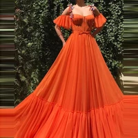 custom made evening dresses butterfly prom dress orange ruffles tulle dress layered puffy dress for photoshoot dress ball gown