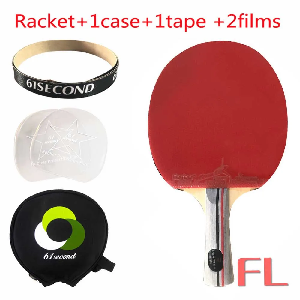 FL racket 1case Ракетка для настольного тенниса, реактор DJ200, лезвие для настольного тенниса с 2 резиновыми наконечниками для настольного тенниса - Цвет: FL racket 1case