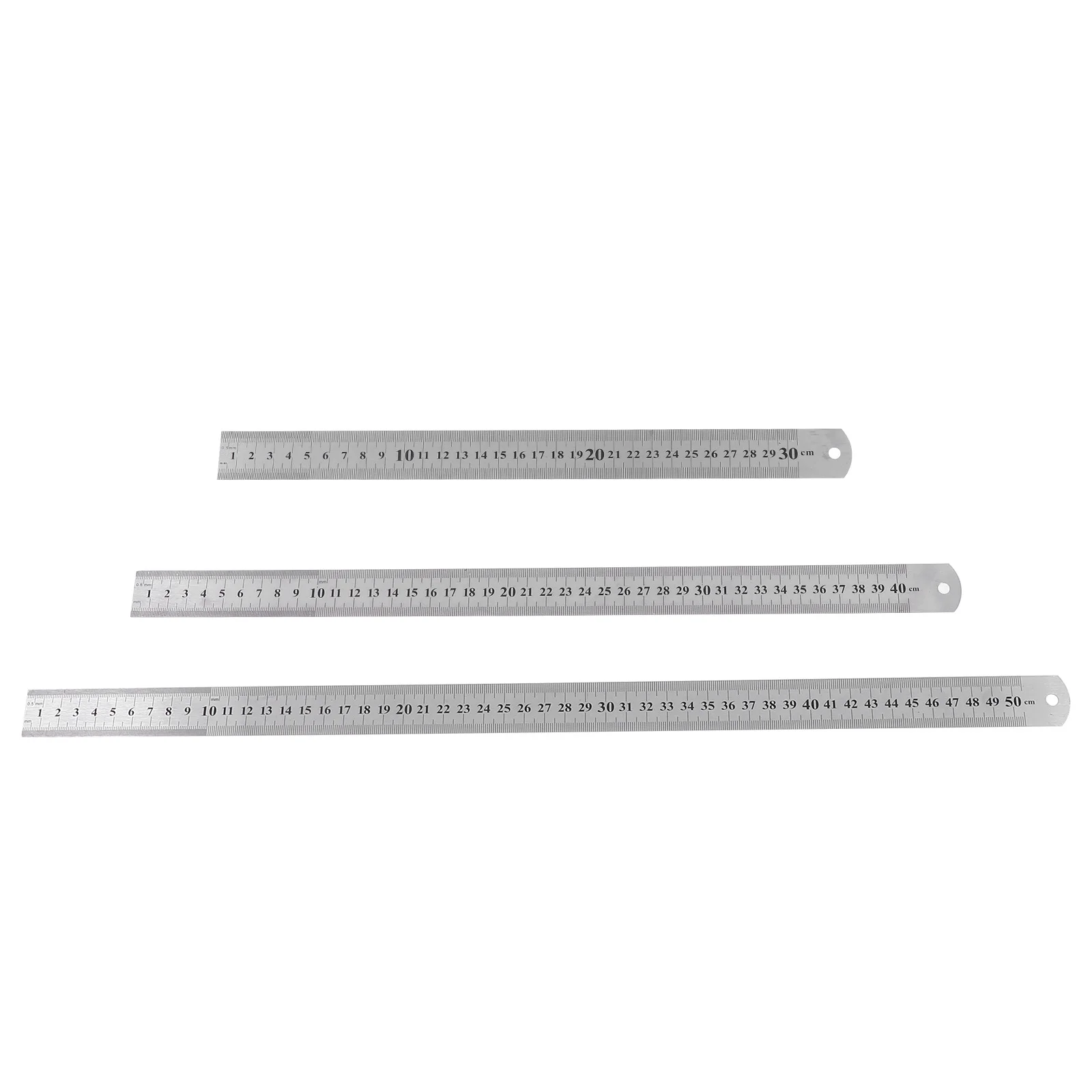 

3pcs Thickened Stainless Steel Ruler Measuring Marking Double Sided Rulers