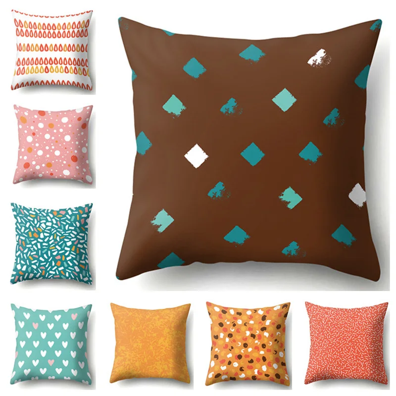 

Geometric Cushion Covers 45*45cm Polyester Pillow Decorative Fundas Cojines Home Coussin Pillowcovers