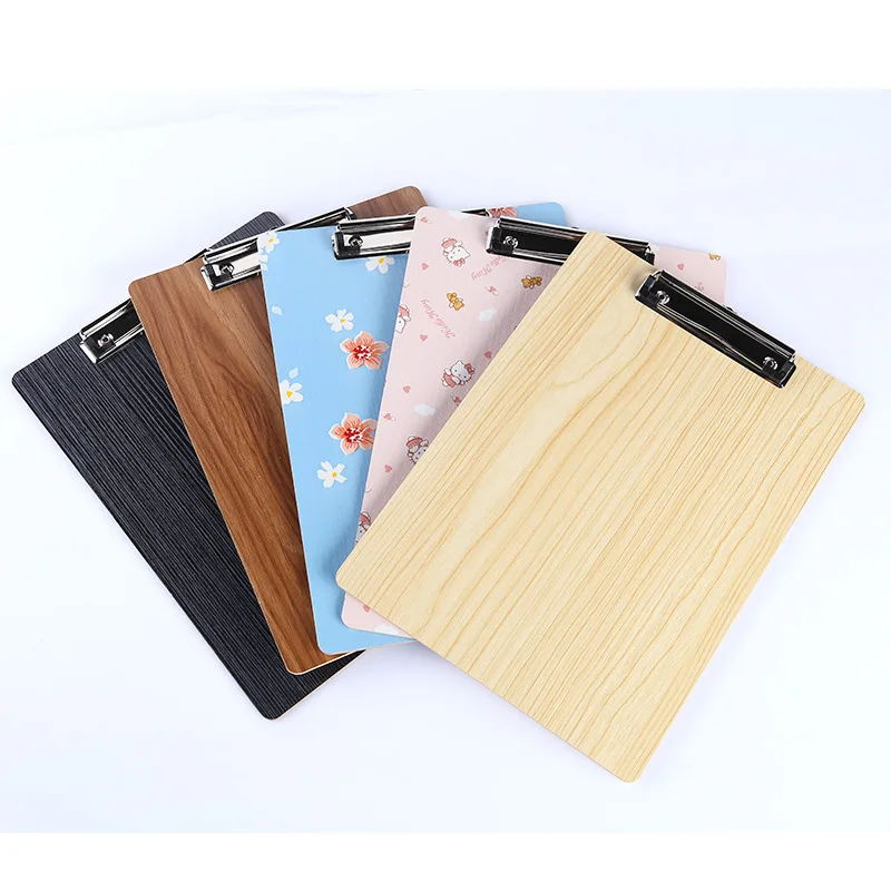 Portable Wooden A4 File Folder Paper Writing Pad Document Organizer with Clip Filing Clipboard Folder Office School Supplies