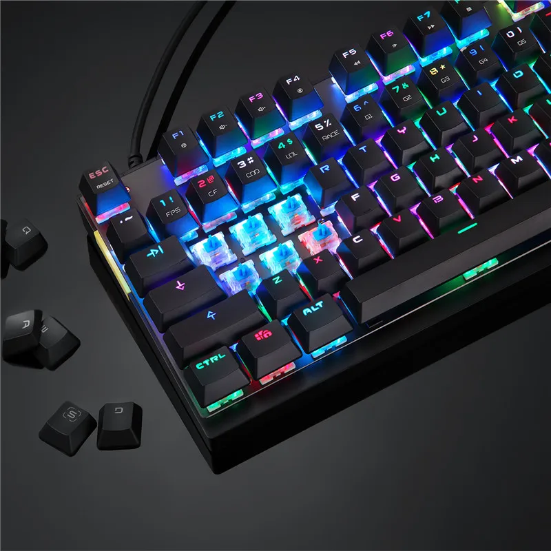 MotoSpeed K82 профессиональная компьютерная игровая механическая клавиатура RGB светодиодный USB Проводная 87 клавиш клавиатура для Esports игр