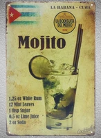 1 pc mojito drink cocktail beer bar whisky petrol oil tin plate sign wall plaques man cave decoration dropshipping poster metal