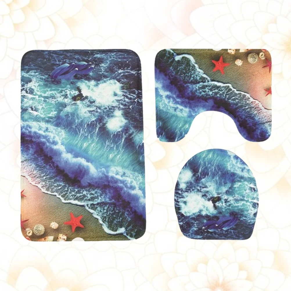 

3 шт., моющийся коврик для унитаза, 75x45 см