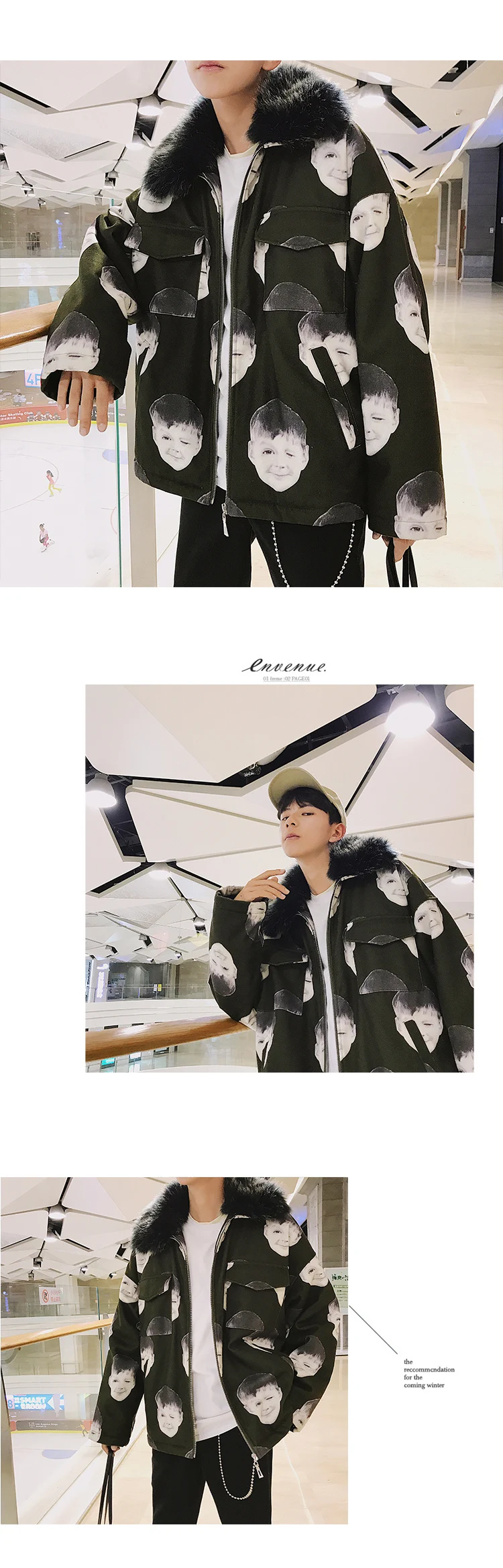 Зимние ветровки куртки с меховым воротником для мужчин Veste Homme Winterjas Heren Personal Print Parkas куртка мужская повседневная верхняя одежда