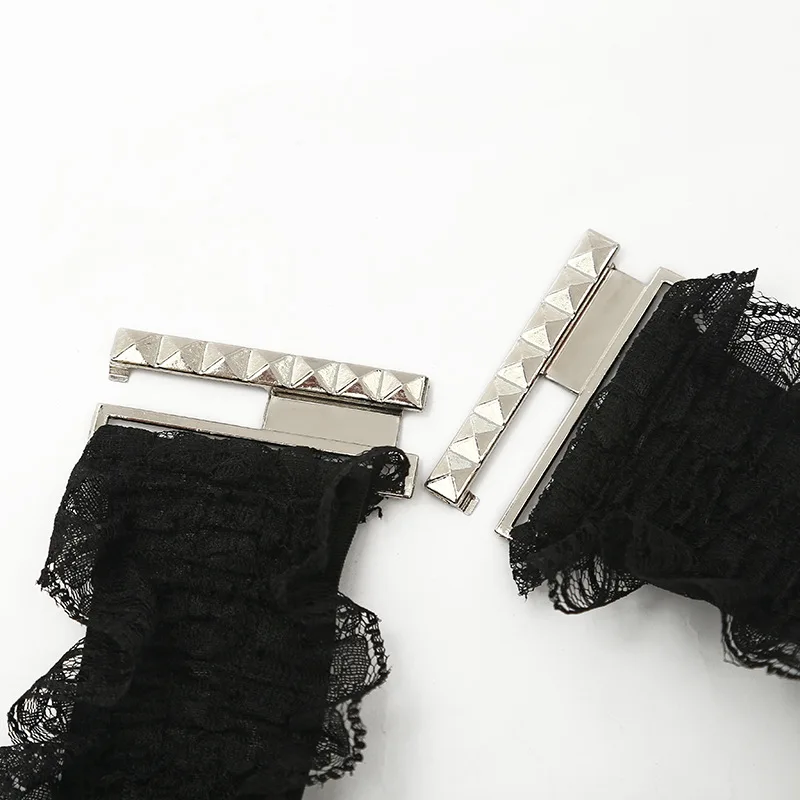 

Fashion Wide Lace Belt Women Lady Cummerbunds Decorative Dress Waistband Corset Belt Alloy Buckle Black Stretch Dress Waist Belt