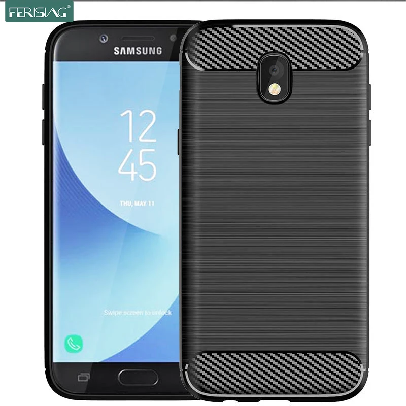 Чехол для Samsung Galaxy J5 2017 силиконовый ударопрочный углеродный чехол из ТПУ Pro J530 J530F