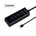 Адаптер USB Type-C для MacBook Pro M1, аксессуары для ПК, USB C на USB 3,0x1 + 2,0x3, 4-портовый концентратор, док-разветвитель