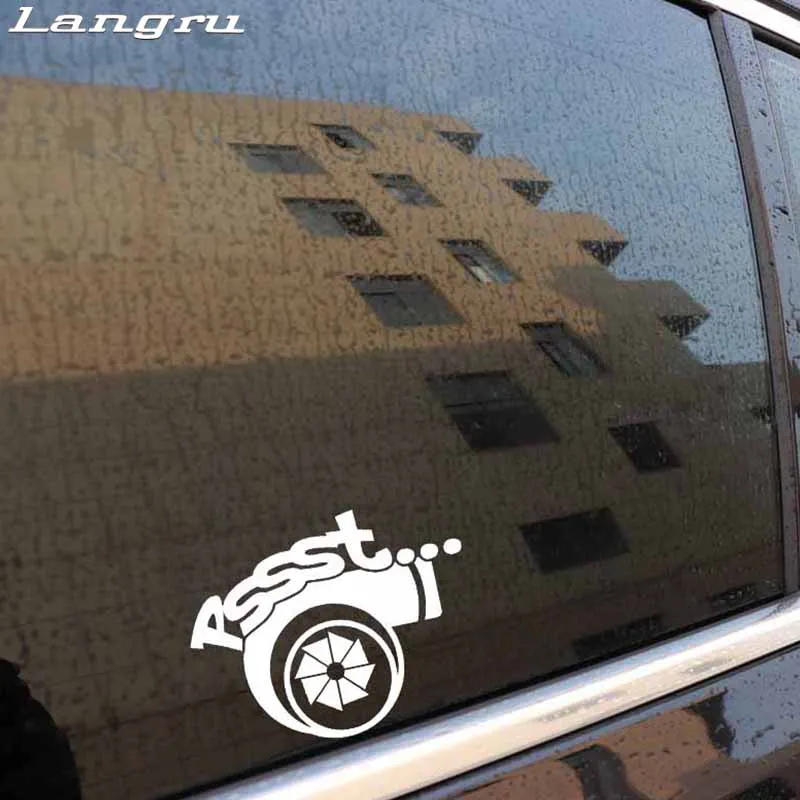 Забавная виниловая наклейка Langru 17 8 см * 13 6 Pssst Turbo автомобильная для гонок