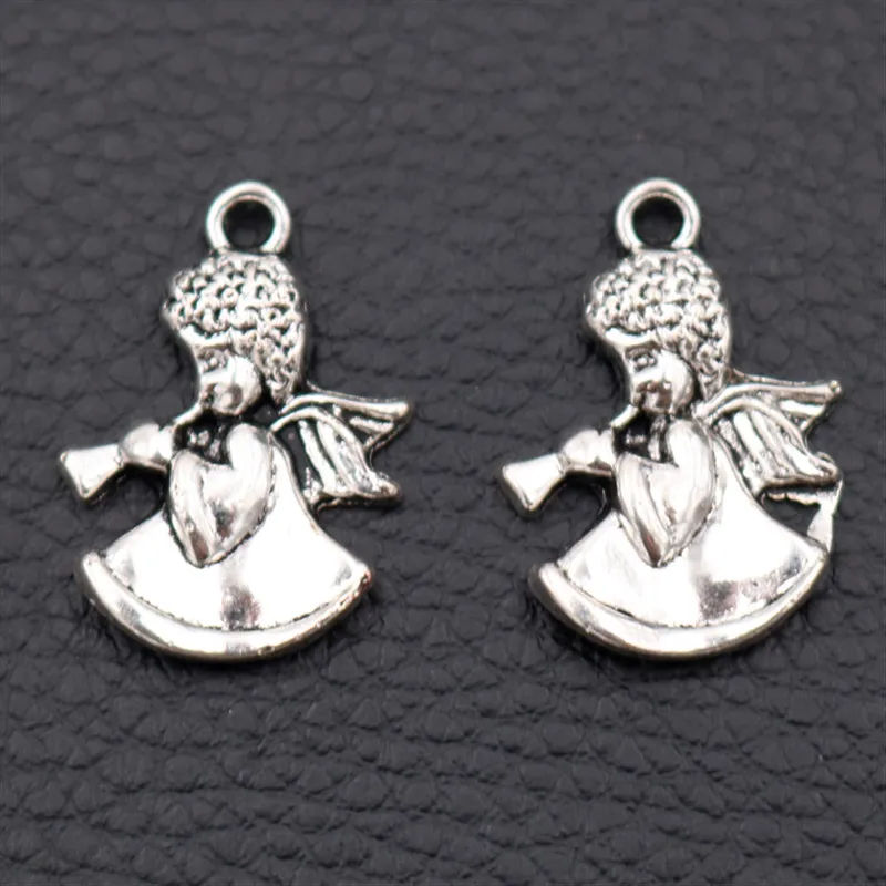 

Angel Charm, ,Angels Blowing Trumpets Charms ,Lovely Angel Pendant,Angel Wings Charms,Silver Plated Charms, A1985 15pcs