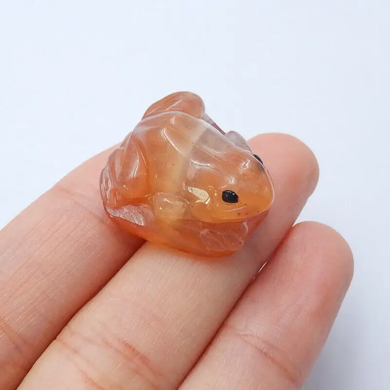 

Natural Stone Red Agate Carved Frog Animal Cabochon,20x20x11mm,7.3g
