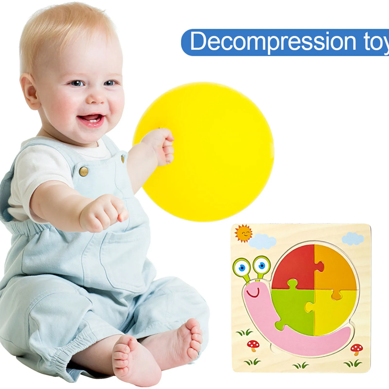 

1pc 3d Early Education Puzzle Cognitive Board Children Cartoon Wooden Puzzle Cartoon Animal Intelligence Toys #H