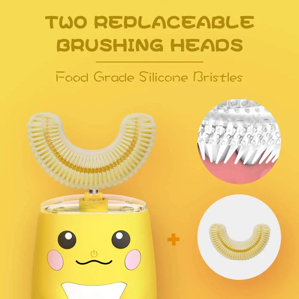

Ultrasonic children's electric toothbrush, soft silicone brush head, 6 speeds, especially suitable for children aged 2-8