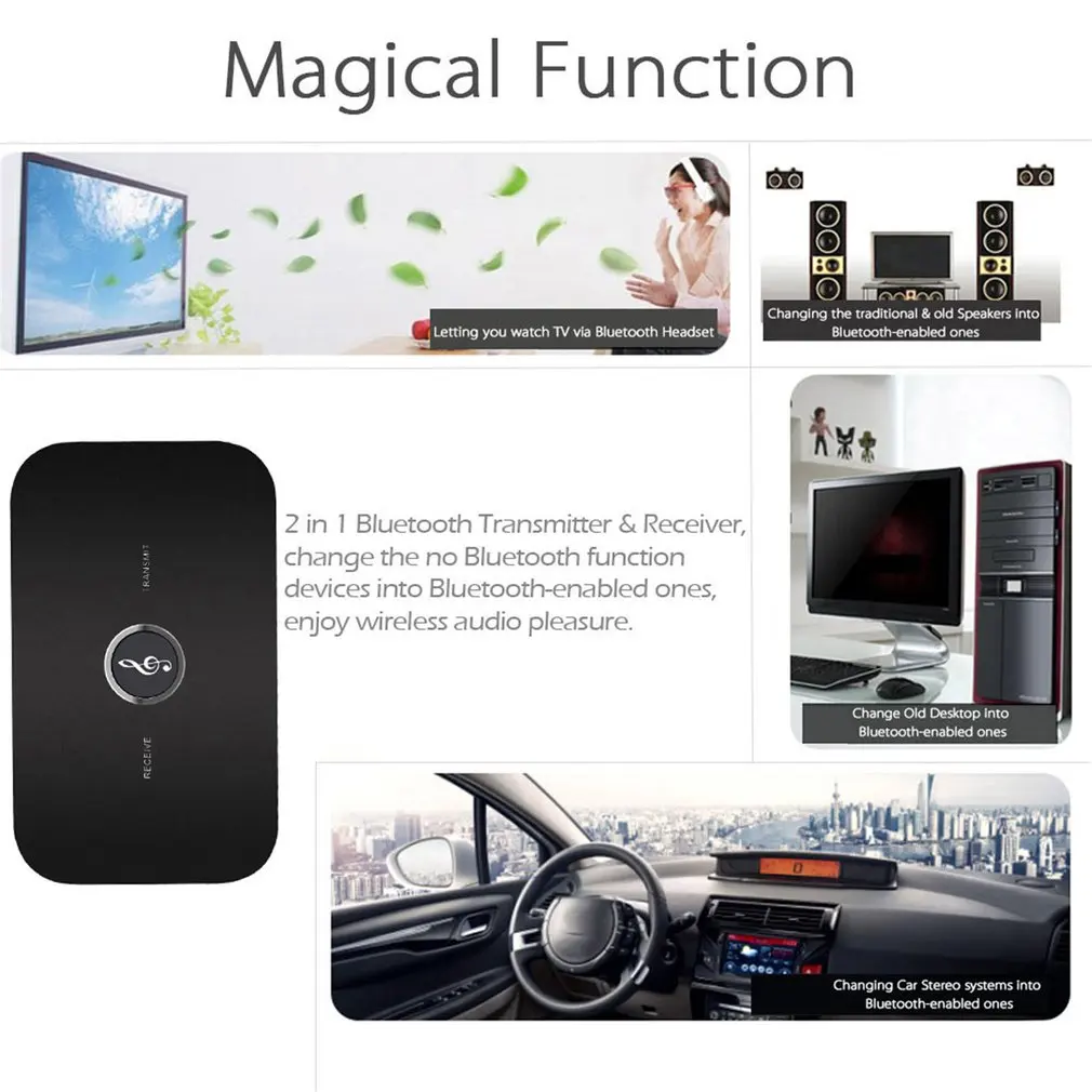 2019 Hifi 2 in 1 Bluetooth 4.1 Audio Transmitter Receiver Wireless A2DP Adapter Portable Player Aux | Электроника