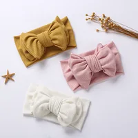 36 Pcs/Lot, Ribbed Fabric Bow Baby Turban Headbands Newborn Knotted Bow Head Wraps Baby Shower Gift Hair Accessories