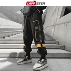 Брюки LAPPSTER мужские в стиле хип-хоп, уличная одежда в стиле пэчворк, панк, модные спортивные штаны в японском стиле, черные, в стиле Харадзюку, весна 2021