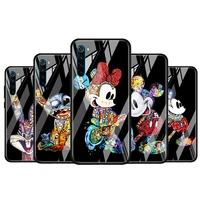 mickey tattoo cartoon for xiaomi redmi k40 k30 k20 pro plus 9c 9a 9 8a 7 luxury shell tempered glass phone case cover