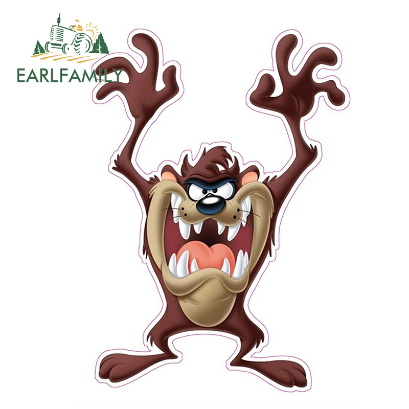 

EARLFAMILY 13cm Tasmanian Devil for TAZ Anime Car Decal Funny Laptop Sticker Car Styling Auto Motor Decor Car Accessories