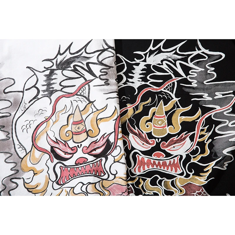 

Chinese Style Fashion Men Hip Hop T-Shirt Streetwear Print T Shirt Harajuku Cotton Summer Short Sleeve Tshirt Black Tops Tees