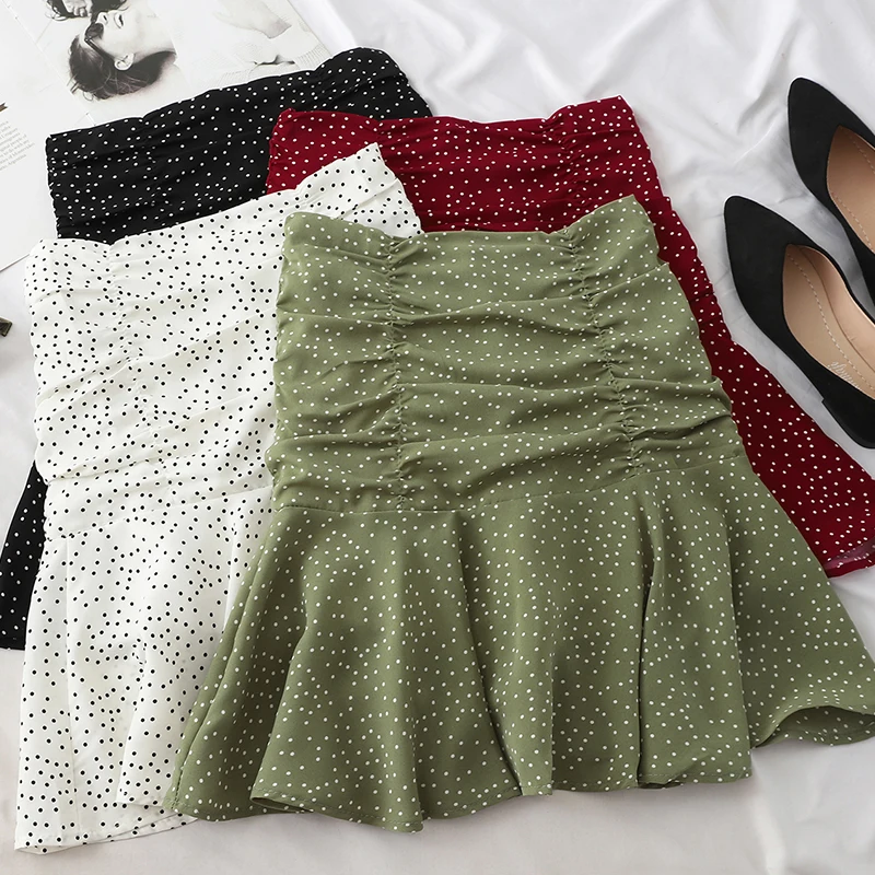 Юбка трапециевидная Женская плиссированная средней длины с высокой талией