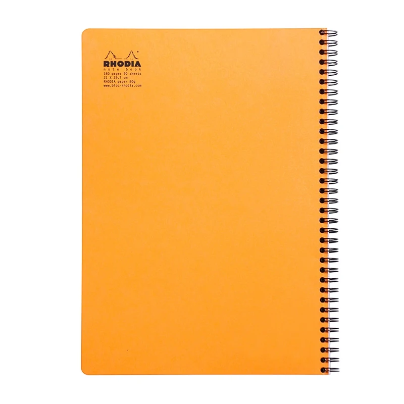 Бизнес-тетрадь 80л. А4+ клетка на гребне Rhodia &quotClassic. Orange". 80г/м2 | Канцтовары для