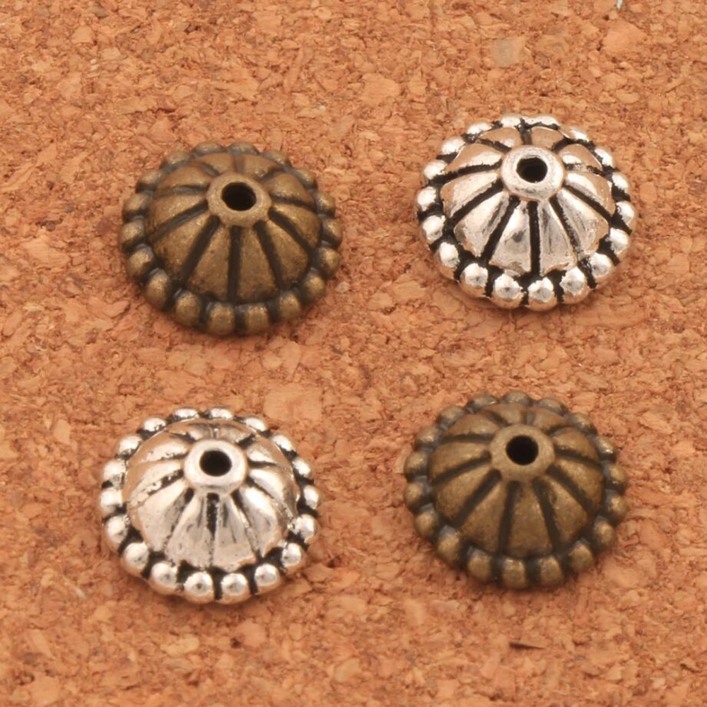 

200Pcs L1064 Dots Bali Style Design Bead Cap 10.5x10.5mm Tibetan Silver/Bronze Alloy Jewelry Findings Components LZsilver