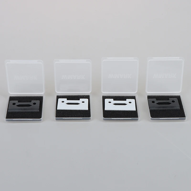 

2Pcs 2-hole Stagger-tooth Ceramic Movable Blade With Box For Cordless Clipper Replaceable Blade White Black Color