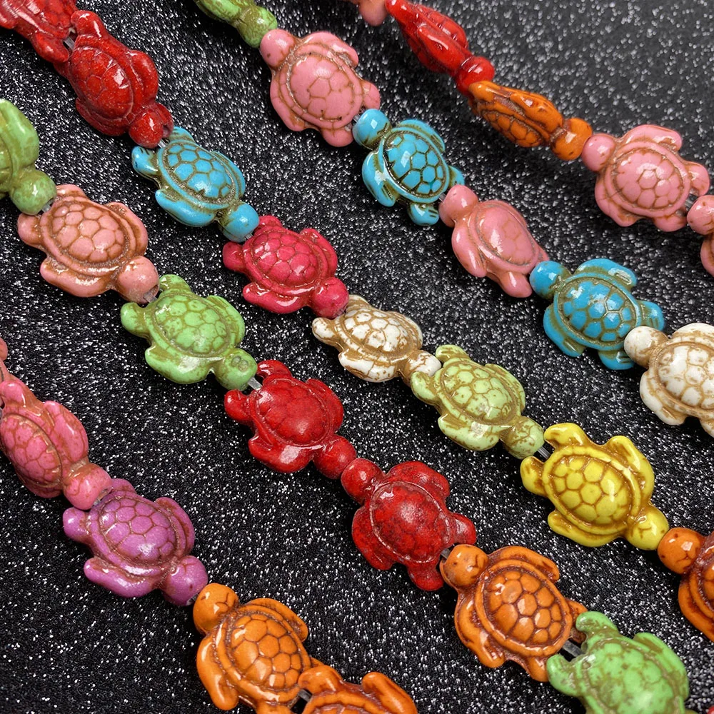 

Natural Semi-precious Stones Turquoise Small Tortoise Shape Mix-color for Jewelry Making Necklace Earrings Bracelet Gift