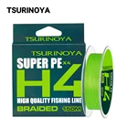 TSURINOYA H4 леска 150 м 4 нити плетеная рыболовная леска из ПЭ зеленая гладкая по составу многонитевая, линия 4-8LB для ловли карпа провода