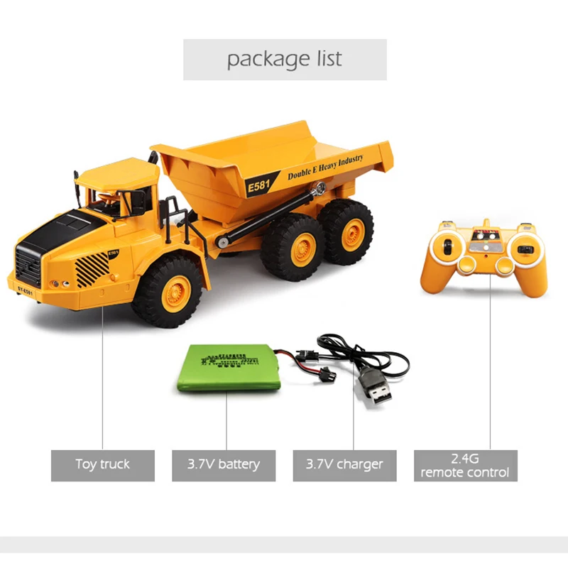 2 4G большой пульт дистанционного управления самосвал игрушка с светильник
