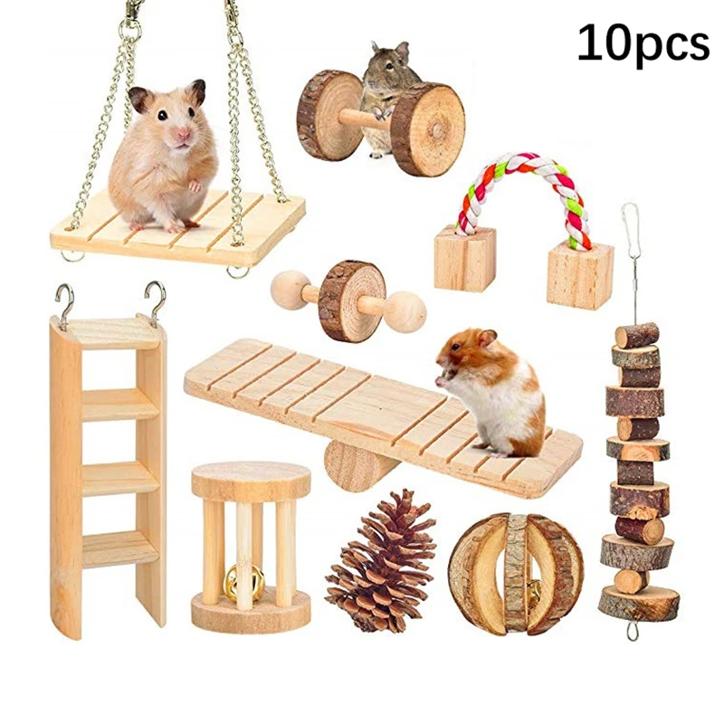 Игрушки для жевания хомяка 10 упаковок натуральная деревянная сосна морские