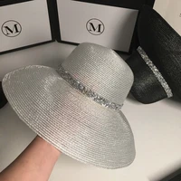 new sunscreen silver sunshade hat womens summer tide versatile foldable straw hat summer beach travel dome fashion hat