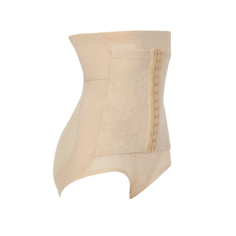 High Waisted Tummy Control Thong Women Slimming Underwear Panties Hook Mesh Body Shaping Briefs Seamless Postpartum Shapewear