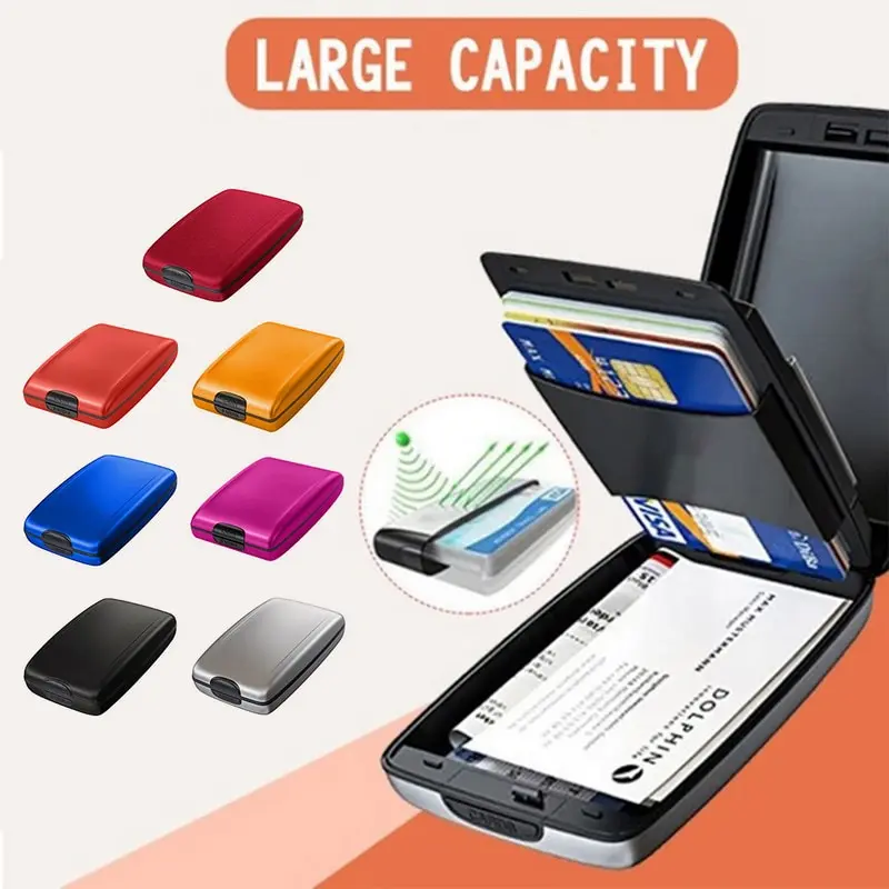 1PC Unisex Aluminum Bank Card Holder Blocking Hard Case Wallet Solid Credit Scanning Protect Women and Men | Багаж и сумки