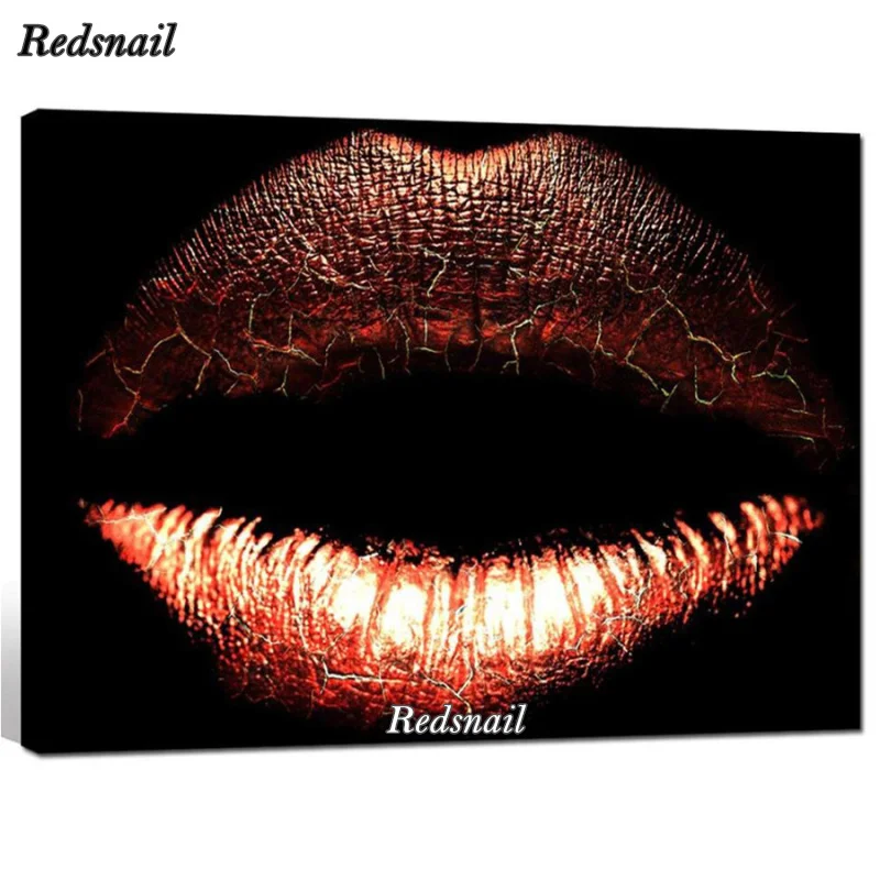 5D сделай сам полноразмерная картина из страз с сексуальными губами мозаика