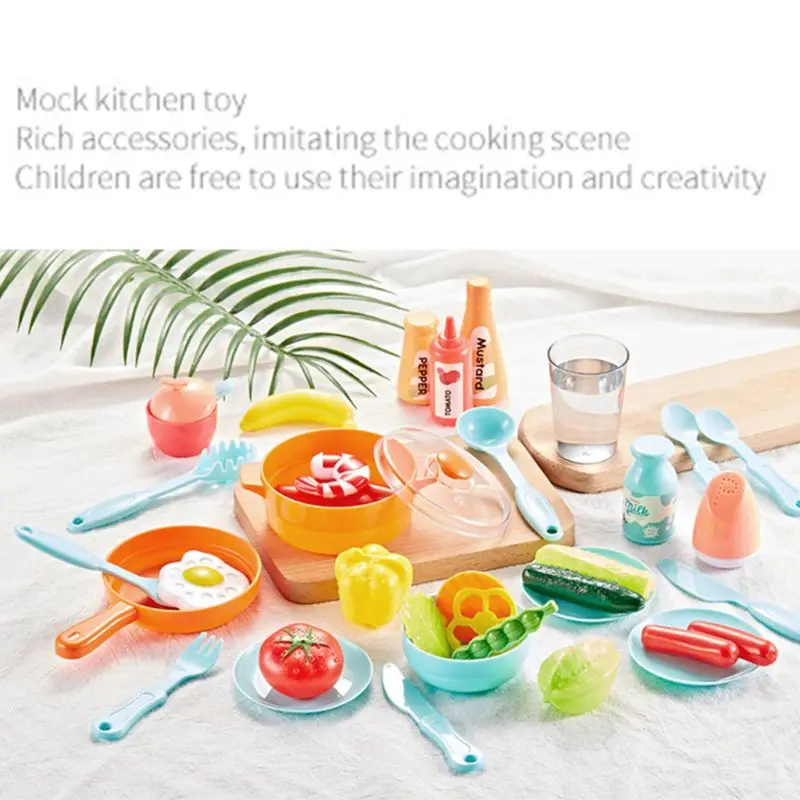 

42Pcs/Set Simulation Kitchen Toy Spray Water Dinnerware Children's Toys Cooking Table Set