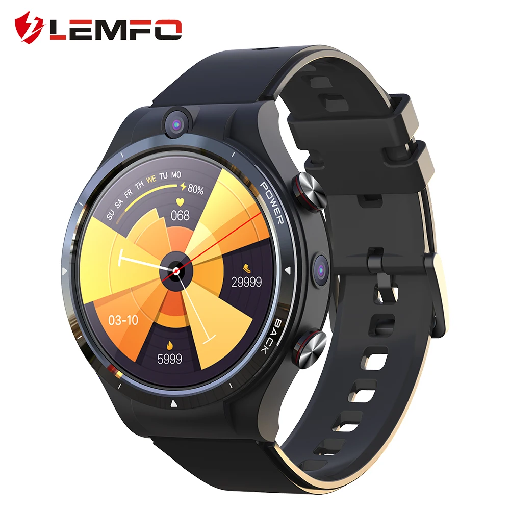 Смарт часы LEMFO LEM15 4G Android 10 7 Helio P22 128 ГБ LTE SIM 900 мАч внешний аккумулятор 2021 двойная