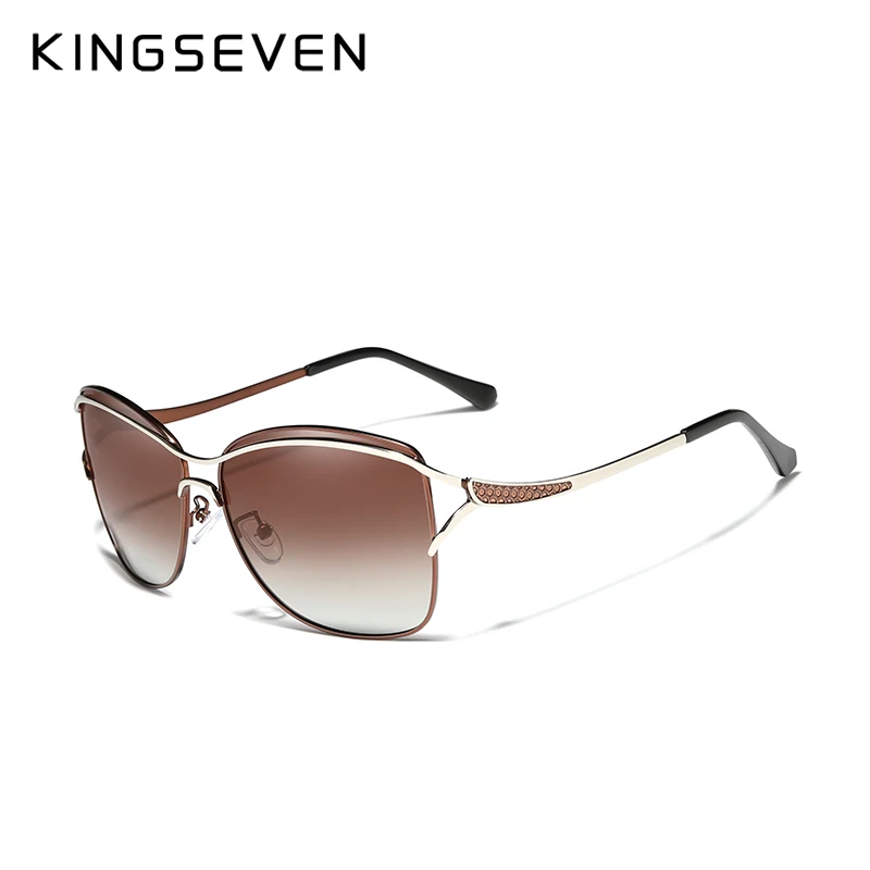 KINGSEVEN солнцезащитные очки для женщин без оправы элегантные брендовые дизайнерские модные солнцезащитные очки с коробкой