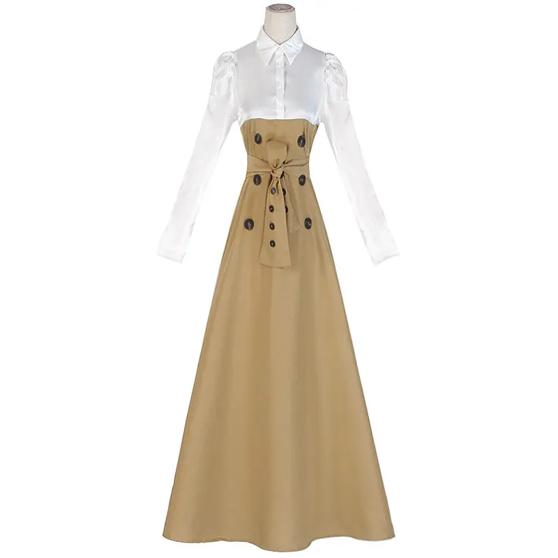 

Новинка весна-осень 2021 платье-рубашка средней длины из двух частей с длинными рукавами юбка-трапеция со шнуровкой на талии