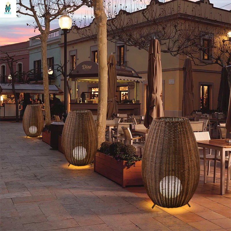 Напольная Лампа из натурального ротанга Азиатский комнатный светильник для