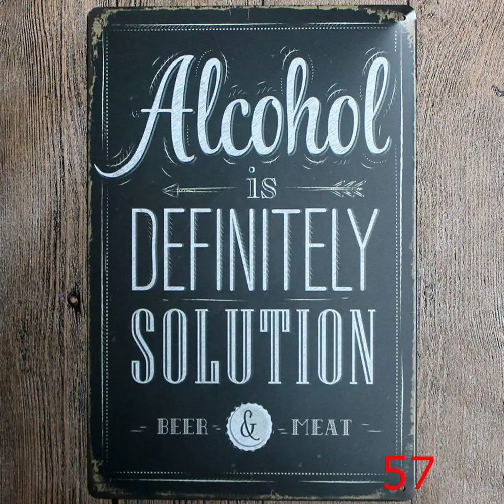 

Винтажный дизайн алкоголь определенно решение оловянные металлические знаки настенное искусство | Толстая жестяная печать плакат настенн...