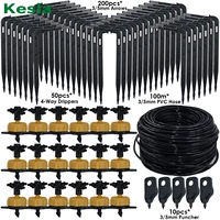 kesla 10 100m 2lh pressure compensation emitter arrow watering kits w puncher for agriculture greenhouse drip irrigation system