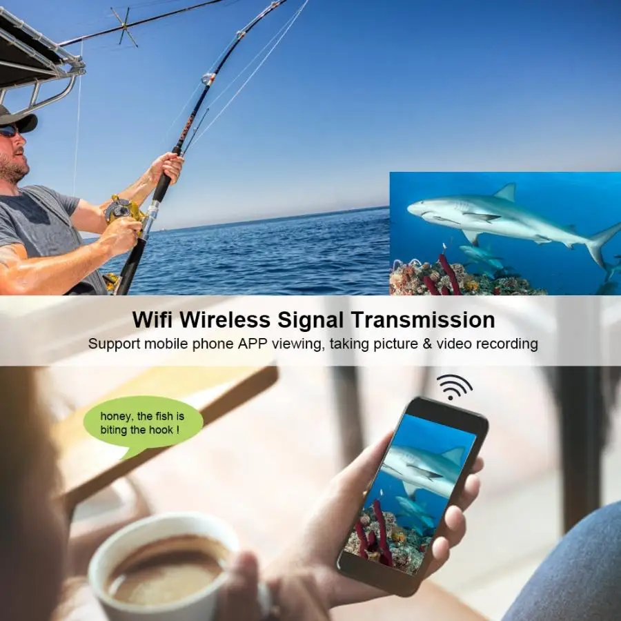 Широкоугольная подводная камера IP68 100 240 В ТВЛ HD WiFi футов 6 светодиодов|Камеры