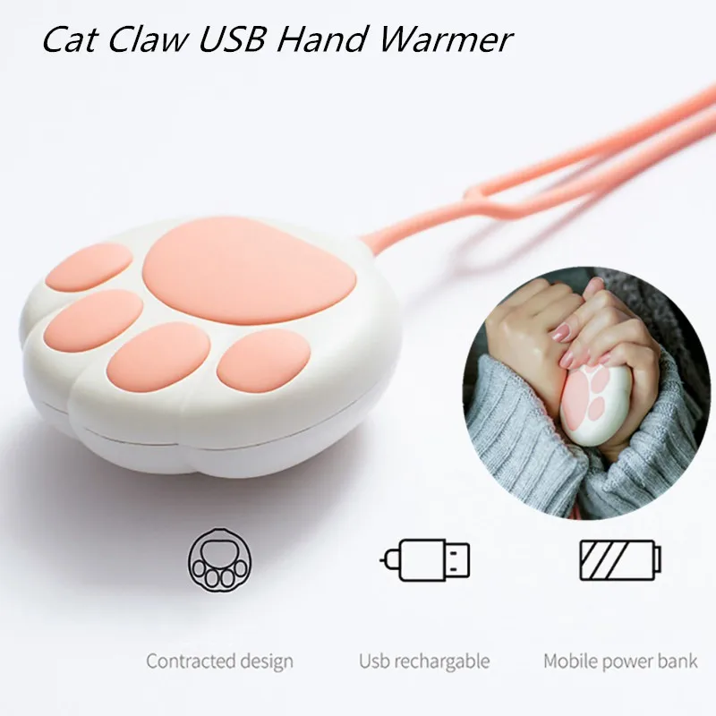 

Cat Paw Cute Handwarmer Winter Heater Portable Mini Hand Warmer USB Mobile Power Charging Handy Warming Warm Baby Heater