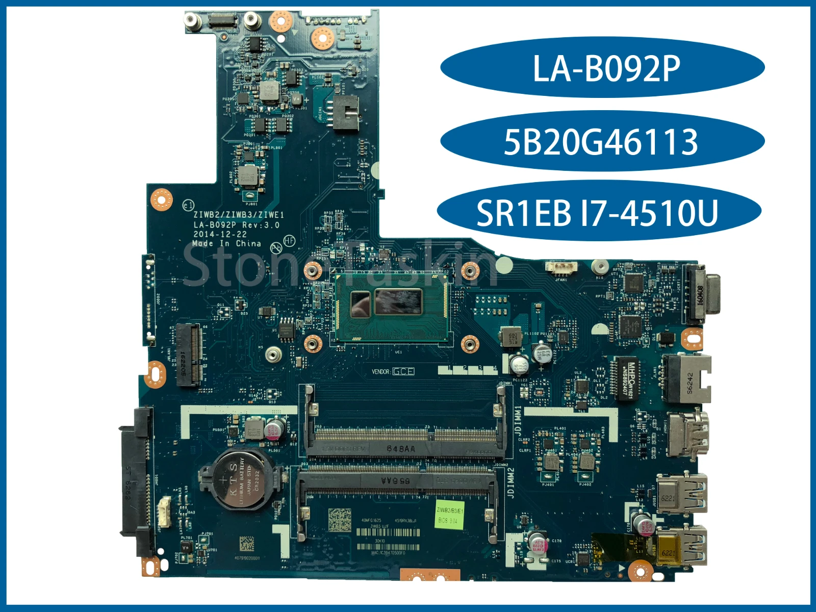 Оригинальный 5B20G46113 для Lenovo B50-70 Материнская плата ноутбука ZIWB2/ZIWB3/ZIWE1 LA-B092P SR1EB I7-4510U