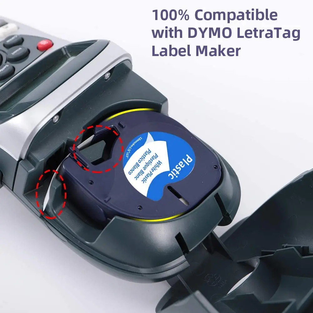 Совместимая с Labelife сменная лента для этикеток DYMO LetraTag пластмассовая 16952 91331 91332 Dymo