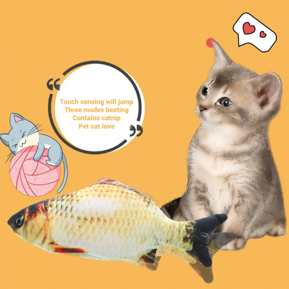 

Funny Plush Simulation Electric Doll Fish Realistic Fish Toy Interactive Pets Chew Bite Supplies Cat Toy Catnip Toys For Pet